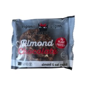   Kookie Cat mandulás zabkeksz proteinnel és csokoládéval 50g kóser és vegán minősítéssel