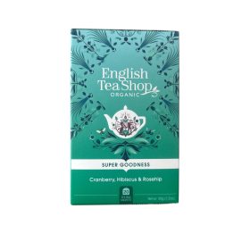   English Tea Shop Organic Super Goodness Cranberry, Hibiscus & Rosehip– Vörösáfonya, hibiszkusz és csipkebogyó tea 40g